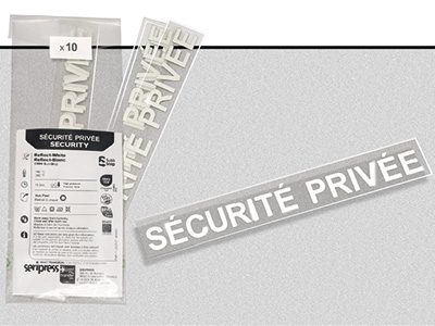 Sachet de 10 transferts Scurit Prive avec option Sublistop
